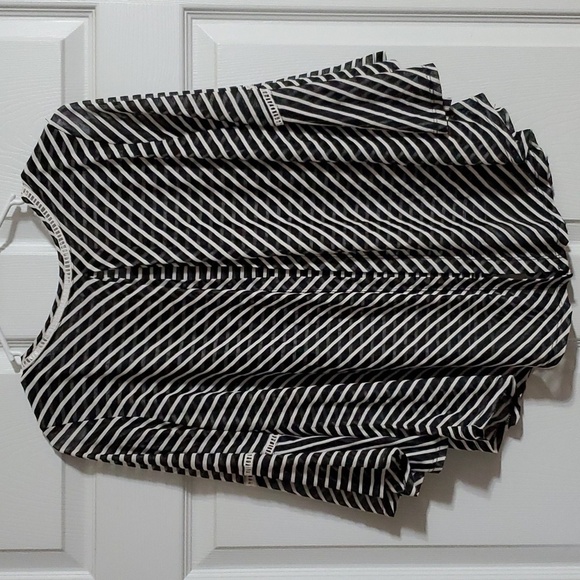 EUC New Directions Petite Striped Sheer Layered Blouse Size PS - Picture 5 of 9
